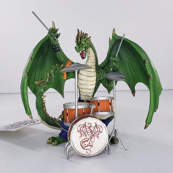 Hamilton Collection Dragon Fiery Youngbloods Scorch McGnarley Figurine Drummer - Picture 1 of 9